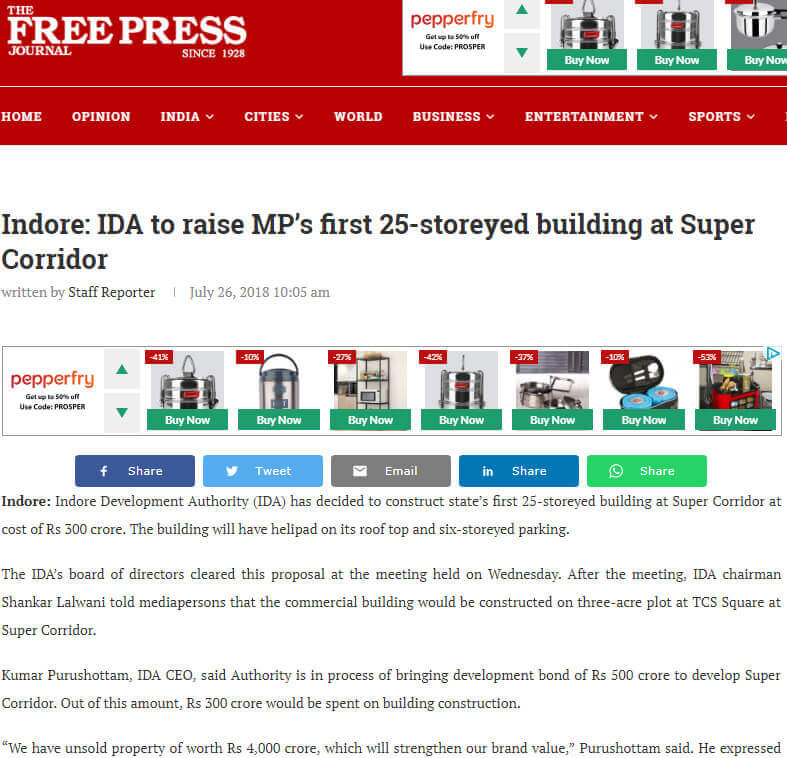 Property price cooling in Indore | Indore News - Times of India