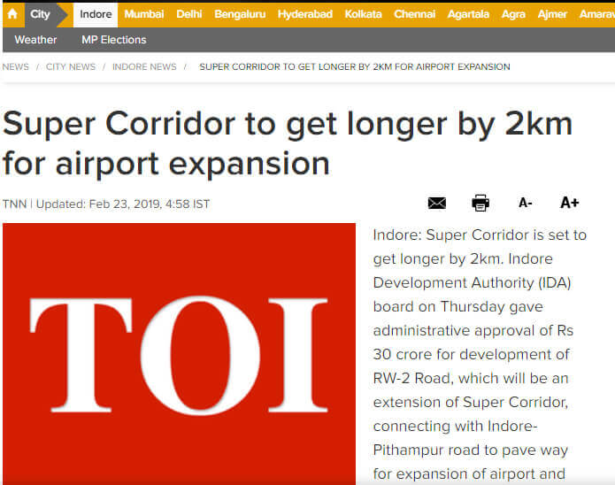 SUPER CORRIDOR TO GET LONGER BY 2KM FOR AIRPORT EXPANSION